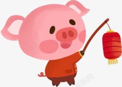 欢乐迎新年欢乐小猪迎新年卡通手绘高清图片