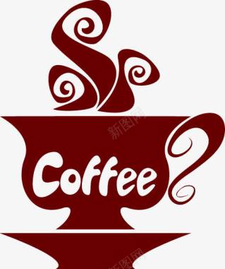 洒落的咖啡咖啡标签矢量图图标图标