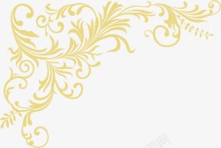 黄色手绘藤蔓花纹背景婚礼素材