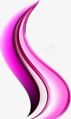 紫色曲线弧形素材
