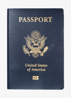 蓝色皮质封面美国护照实物素材