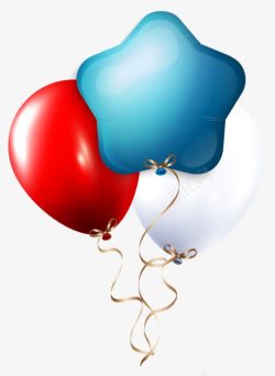 彩色丝带爱心形状气球素材