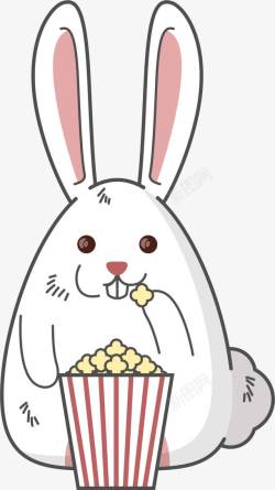 吃冰淇淋的兔子看电影的小白兔高清图片