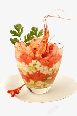 海鲜沙拉虾仁美味沙拉高清图片