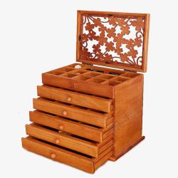 韩国卡子饰品实木质首饰盒高清图片
