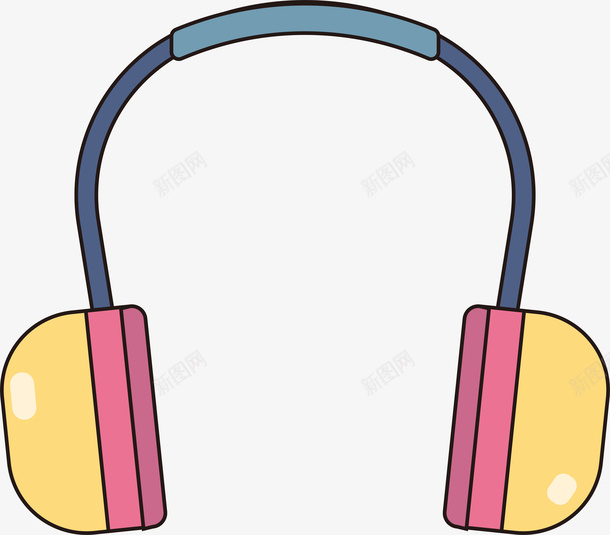 卡通手绘头戴式耳机小图标图片【免费下载】-88icon.com