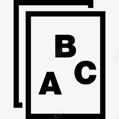 ABC字母写在纸图标图标