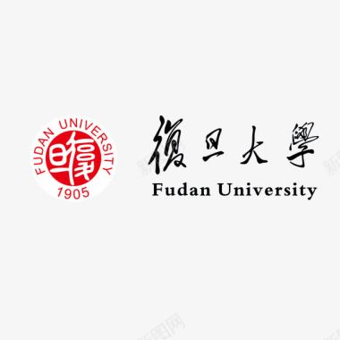 上海天际线上海复旦大学标志矢量图图标图标