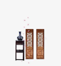 中式家居屏风古董素材