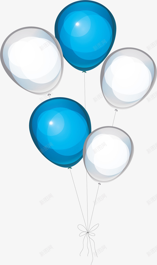 蓝白色节日气球束矢量图ai免抠素材_88icon https://88icon.com 儿童节 儿童节气球 气球 气球束 矢量png 蓝白色气球 矢量图