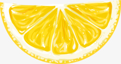黄色扁平水彩柠檬素材