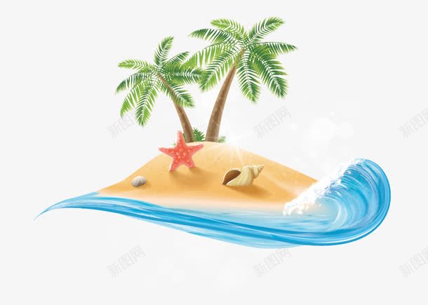 沙滩椰树png免抠素材_88icon https://88icon.com 图片素材 夏天 夏日旅游 广告素材 沙滩椰树