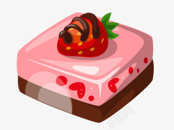 半透明元素冰淇淋蛋糕方形粉红色美味半圆面高清图片