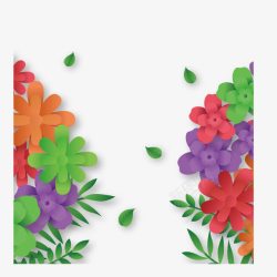 百合花枝彩色漂亮卡通微立体花卉高清图片