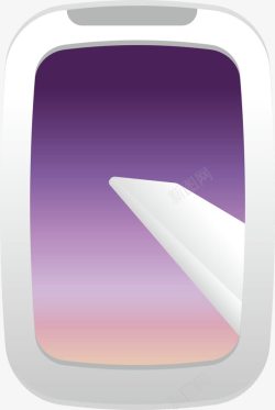 矢量飞机窗口卡通紫色飞机窗口高清图片