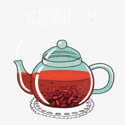 红色茶壶茶壶里的枸杞高清图片