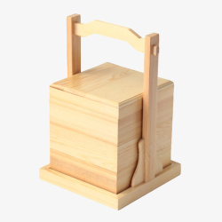 木质橡胶木整木饭盒素材