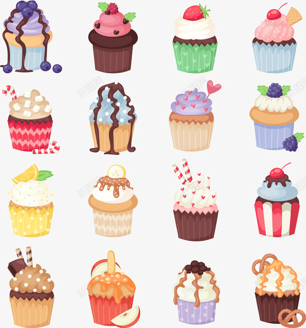 蛋糕甜点矢量图ai免抠素材_88icon https://88icon.com 玛芬蛋糕 生活百科 矢量图 美食 蛋糕 零食 食品 食物 餐饮美食