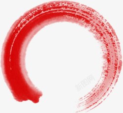 红色的圈圈红色晕染墨迹圈圈高清图片
