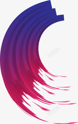 紫色渐变曲线效果元素素材