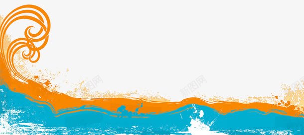海洋装饰图案纹理底边png免抠素材_88icon https://88icon.com 卷起的海浪纹样 海洋泼墨纹样 海洋纹理 海洋花纹 矢量海洋底纹 蓝色与橙色海洋纹理 装饰底边