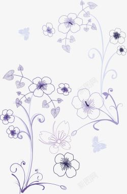 紫色蝴蝶紫罗兰花纹高清图片