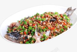 鲈鱼豆豉蒸鱼高清图片