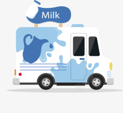 创意交通工具创意牛奶车矢量图高清图片