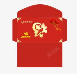 中国风大气红色福字红包素材