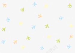 空中交通工具清新彩色小飞机背景装饰高清图片