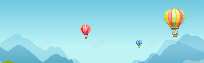 彩色热气球背景背景