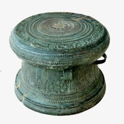 复古青铜铜鼓摆件素材