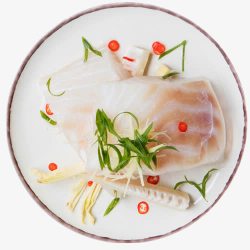 日式料理海鱼块日式鳕鱼肉鳕鱼块料理海鲜生鲜美高清图片