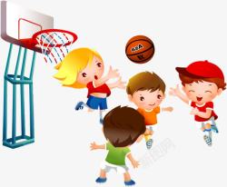 竞技球比赛打篮球的小孩高清图片