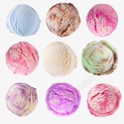 蓝莓口味各种口味冰淇淋球高清图片