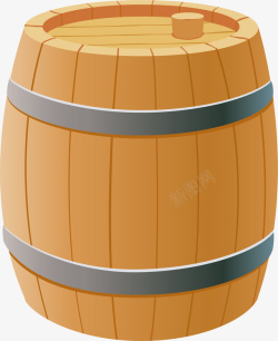 卡通手电桶圆形的红酒橡木桶高清图片