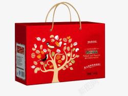 坚果包装设计礼盒坚果礼盒红色包装高清图片