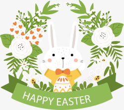 复活节快乐白色兔子素材