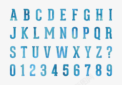 欧美字母风小清新版英文字母数字高清图片