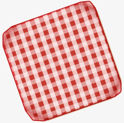 红色格子野餐餐布素材