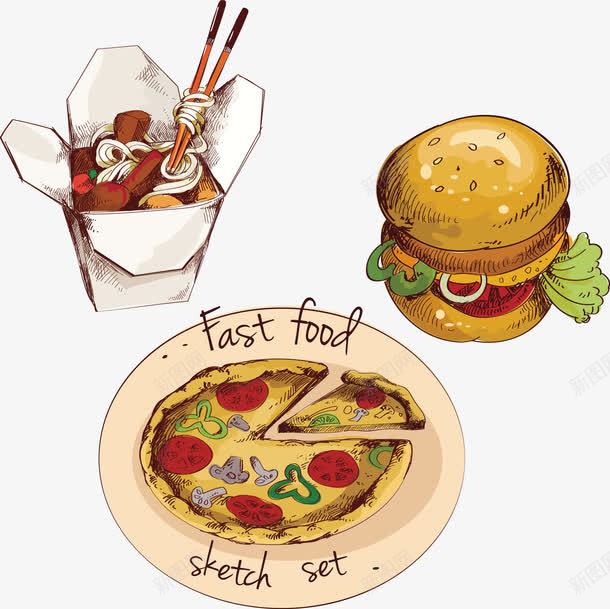 特色美国食物png免抠素材_88icon https://88icon.com 特色披萨 特色汉堡包 特色美国面条 矢量源文件 美食汇 美食汇集 蒸煮煎美食汇 香美食汇