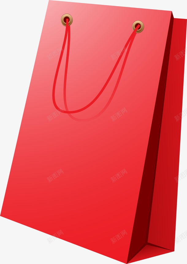 红色简约礼袋png免抠素材_88icon https://88icon.com 庆典 活动 清新 礼品 礼袋 简约 红色 装饰图案