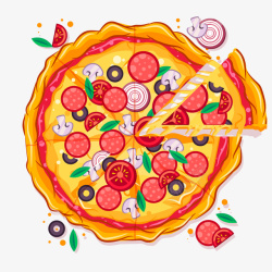 食物插图卡通披萨高清图片