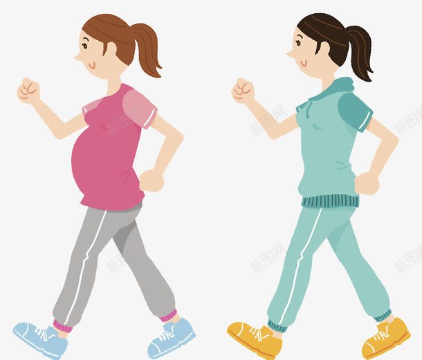 卡通人物走路png免抠素材_88icon https://88icon.com 健身 卡通人物 卡通人物走路 女孩 女性侧面 孕妇 走路 锻炼