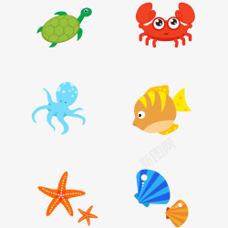 海底动物矢量图海底动物海洋生物高清图片