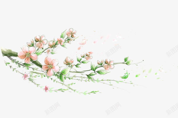 小清新春暖花开春天桃花树枝psd免抠素材_88icon https://88icon.com 一枝桃花 春 春天 春季 春暖花开 树枝 桃花 桃花枝叶 桃花树枝