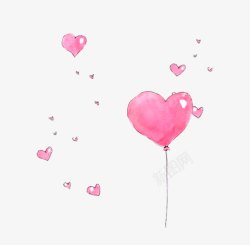 粉色爱心气球装饰图案素材