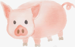 小猪极简装饰画创意卡通小猪装饰图案高清图片