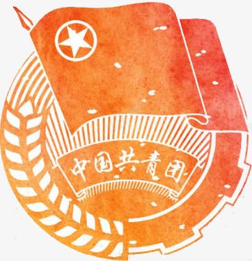 艾粑粑红色水彩共青团团旗图标图标