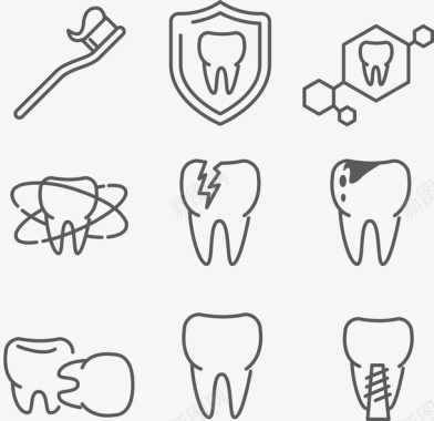 简约牙齿图标图标
